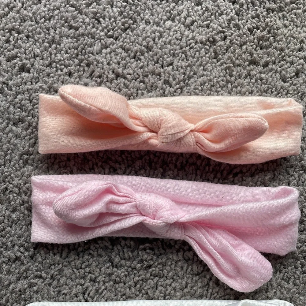 Set Of 3 Pastel Stretchy Infant Girls Bow Headbands